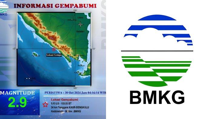 Info BMKG hari ini, Jumat (29/11/2024), gempa magnitudo 4.4 guncang wilayah Mukomuko, Bengkulu.