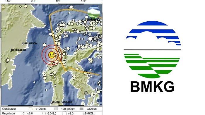 GEMPA MAMUJU UTARA - Tangkapan layar Badan Metereologi Klimatologi dan Geofisika, Rabu (9/4/2025). Informasi gempa hari ini dengan magnitudo 3.5 getarkan Mamuju Utara Sulawesi Barat di kedalaman 10 km.