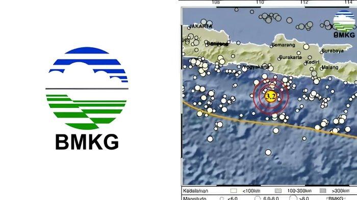 GEMPA PACITAN JATIM - Tangkapan layar Badan Metereologi Klimatologi dan Geofisika, Kamis (1/5/2025). Informasi gempa hari ini dengan magnitudo 3.2 guncang Pacitan Jawa Timur di kedalaman 10 km.