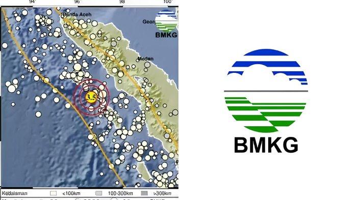 GEMPA SINABANG ACEH - Tangkapan layar Badan Metereologi Klimatologi dan Geofisika, Senin (30/6/2025). Informasi gempa hari ini dengan magnitudo 3.5 guncang Sinabang, Aceh di kedalaman 30 km.