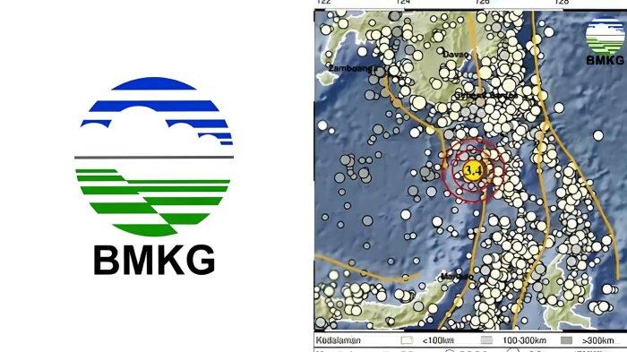 GEMPA TAHUNA SULUT - Tangkapan layar Badan Metereologi Klimatologi dan Geofisika, Senin (7/4/2025). Informasi gempa hari ini dengan kekuatan magnitudo 3.4 guncang Tahuna, Kepulauan Sangihe, Sulawesi Utara, cek pusat gempa terkini dari BMKG.