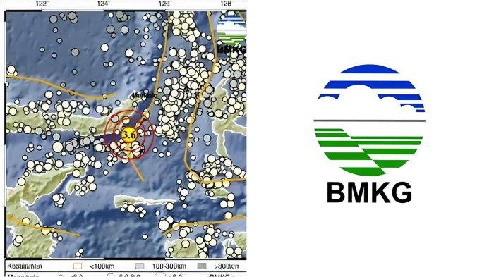 GEMPA TUTUYAN SULUT - Tangkapan layar Badan Metereologi Klimatologi dan Geofisika, Minggu (11/5/2025). Informasi gempa hari ini dengan magnitudo 3.6 guncang Tutuyan, Bolaang Mongondow Timur, Sulawesi Utara di kedalaman 10 km.