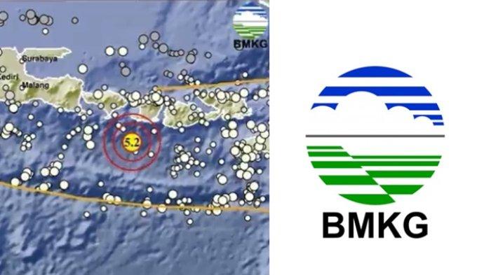 Info BMKG sebut pusat gempa terkini 2 menit yang lalu berada 97 km di barat daya Lombok Barat, NTB, magnitudo 5.2, cek titik koordinat.