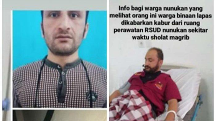 Hanif Rahman (36) sebelum kabur dari ruang rawat inap RSUD Nunukan, belum lama ini.