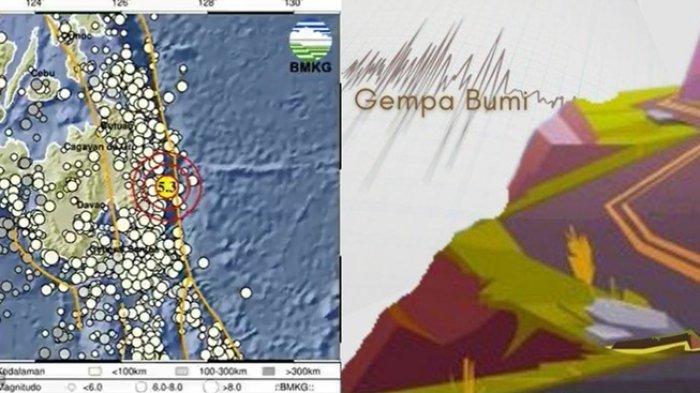 Informasi gempa hari ini yang guncang timur laut Melonguane, Sulawesi Utara disampaikan oleh BMKG di laman X resmi @infoBMKG.