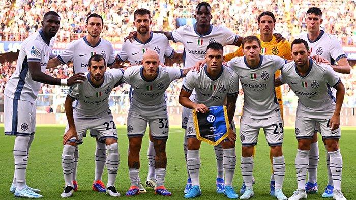 Skuad Inter Milan pada pertandingan pembuka Liga Italia Serie A melawan Genoa, di Stadion Luigi Ferraris, Sabtu (17/8/2024).