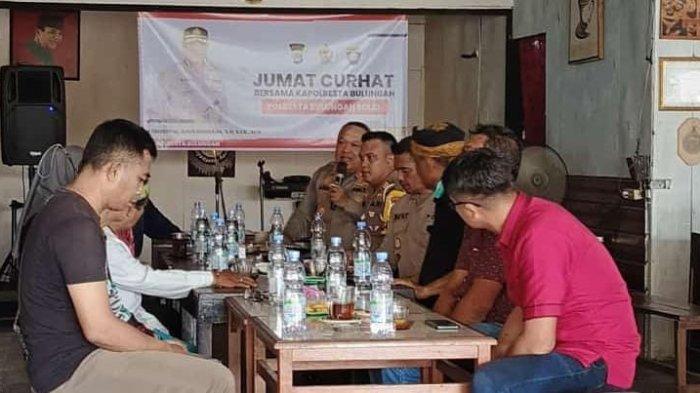Kapolresta Bulungan Kombes Pol Agus Nugraha dalam acara Jumat Curhat bersama para tokoh masyarakat di Tanjung Selor, Jumat (12/01/2024).
