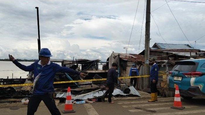 Kondisi terbaru di lokasi kebakaran yang terjadi di Jl Jenderal Sudirman, Tideng Pale, Kecamatan Sesayap, Kabupaten Tana Tidung, Kaltara, Jum'at (24/1/2025). (TribunKaltara.com/Rismayanti)