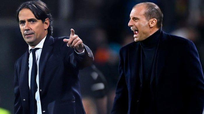 Juru taktik Inter Milan, Simone Inzaghi dan pelatih Juventus, Massimiliano Allegri.