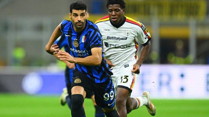 Aksi Mehdi Taremi saat Inter Milan menghadapi Lecce di Liga Italia Serie A, pada laga yang berlangsung di Stadion Giuseppe Meazza, Minggu (25/8/2024). (inter.it)