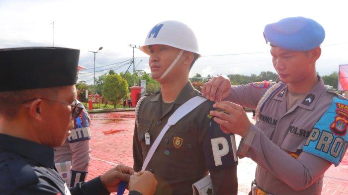 Kegiatan apel gelar pasukan dalam rangka Operasi Keselamatan Kayan 2024 di Mapolresta Bulungan, Sabtu (02/03/2024).