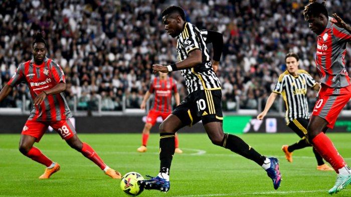 Aksi Paul Pogba dalam laga Juventus vs Cremonese di Liga Italia Serie A pekan 35, Senin (15/5/2023) - Bermain sebagai starter, pemain berkebangsaan Prancis itu kembali cedera.