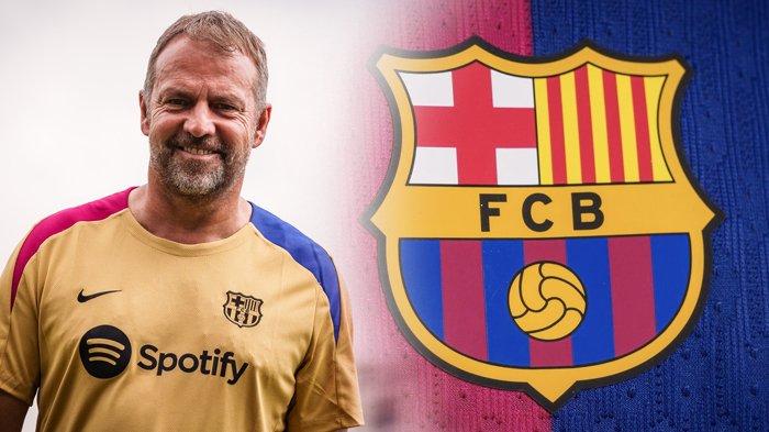 Pelatih Barcelona, Hansi Flick. (Kolase TribunKaltara.com / Twitter / @FCBarcelona)