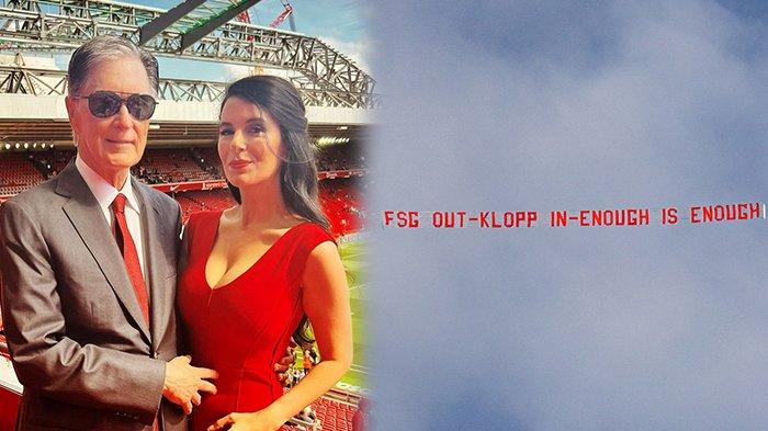 Pemilik FSG Group John W Henry dan istri Linda Pizzuti, fans Liverpool suarakan tagar #FSGOUT buntut kebijakan di bursa transfer musim ini.kolase (Twitter @TheDonHusam6 Instagram @linda_pizzuti)