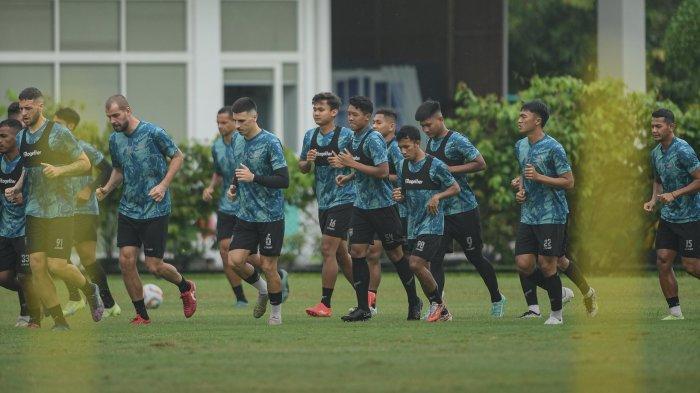 Pemain Borneo FC saat menjalani Training Center (TC) di Yogyakarta.