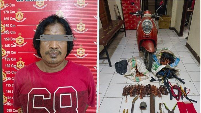 Seorang pria di Nunukan, Kalimantan Utara (Kaltara) inisial YW (40) bersama barang bukti diringkus personel Sat Reskrim Polres Nunukan, lantaran mencuri kabel PLN, Minggu (12/05/2024).