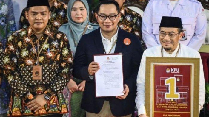 Hasil pengundian nomor urut Pilkada Jakarta yang digelar KPU, Ridwan Kamil - Suswono dapat nomor urut 1, sesuai harapan kita ingin menang satu putaran.