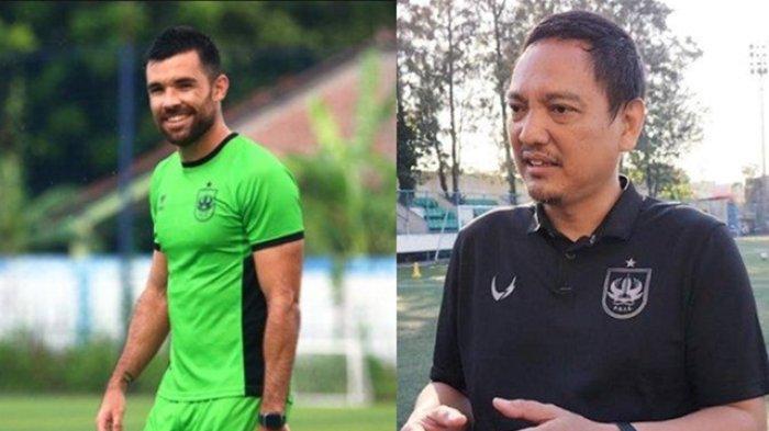 TINGGALKAN PSIS - Ruxii dan Yoyok Sukawi (kanan) saat diabadikan di Semarang beberapa waktu lalu. Keputusan Evandro Brandao dan Ruxi cabut dari PSIS Semarang, turut dikomentari oleh Bos Mahesa Jenar yakni Yoyok Sukawi.