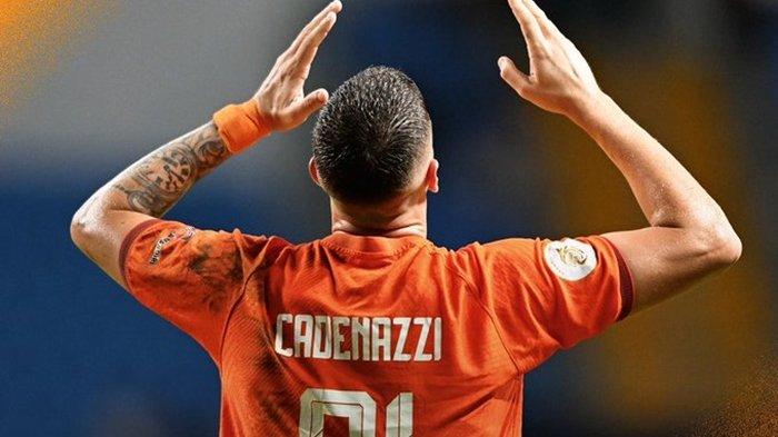 Selebrasi Felipe Cadenazzi usai menciptakan gol untuk Borneo FC dimenit 7' dan 70', pada laga leg kedua antara Borneo FC vs Bali United yang berlangsung di Stadion Batakan, Balikpapan, Kamis (30/5/2024) malam, tim Pesut Etam menang telak 4-2, dan memperoleh juara 3 Championship Series Liga 1.