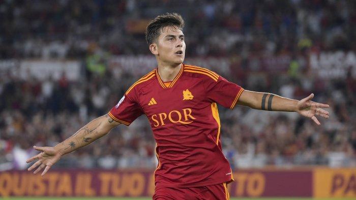 Selebrasi Paulo Dybala usai mencetak gol untuk AS Roma ke gawang Empoli di Liga Italia pekan ke-4, Senin (18/9/2023) dini hari WIB. (Twitter/@OfficialASRoma)