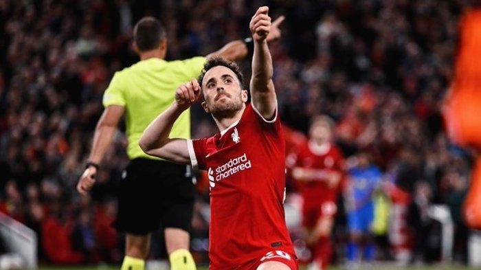 Selebrasi gol Diogo Jota saat Liverpool menang atas Union Saint Gilloise di Europa League