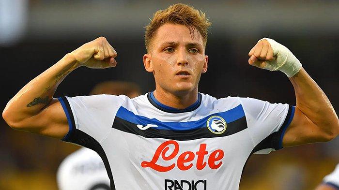 Selebrasi penyerang Atalanta, Mateo Retegui saat mencetak gol di pekan pembuka Liga Italia Serie A, Selasa (20/8/2024).