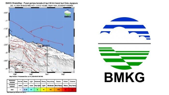 Simak info gempa bumi Minggu 14 Juli 2024 hari ini, Badan Meteorologi Klimatologi dan Geofisika atau BMKG merilis info gempa terkini di wilayah Kota Jayapura, Papua, intip magnitudo dan titik koordinat gempa pagi ini.