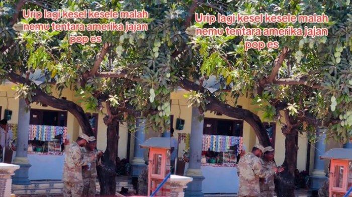 Viral aksi Tentara Amerika Serikat yang jajan es dari warung di tengah siang hari terik