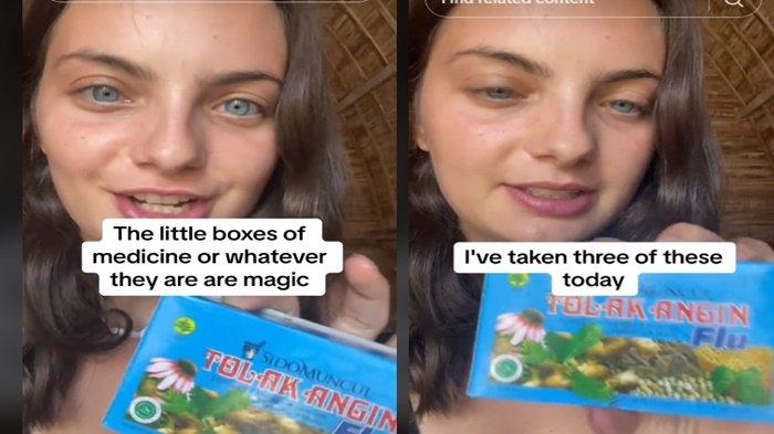 Viral turis asing terkesima dengan obat Tolak Angin sembuhkan demam dalam sehari (tangkapan layar TikTok @journeywithchiara)