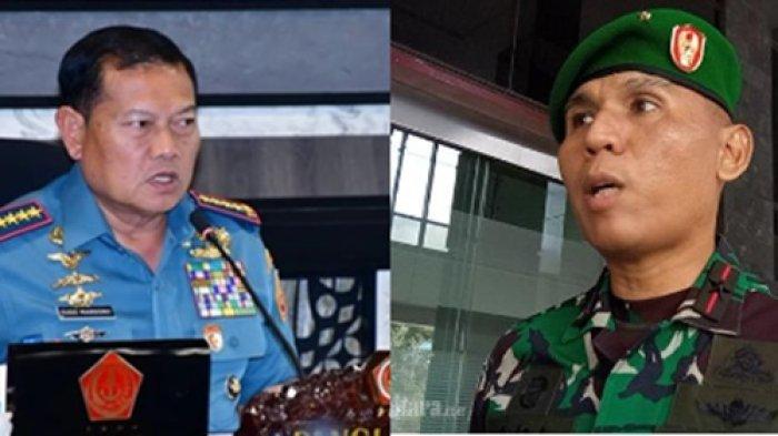 Dalam mutasi TNI terbaru 2023, Panglima TNI Laksamana Yudo Margono (kiri) juga ganti Danrem 092 Maharajalila Brigjen TNI Ari Estefanus