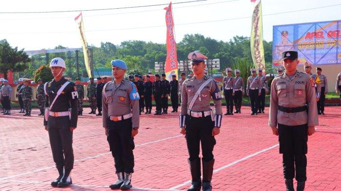 Kapolresta Bulungan Kombes Pol Agus Nugraha, memimpin apel operasi Patuh Kayan 2023, Senin (10/07/2023).