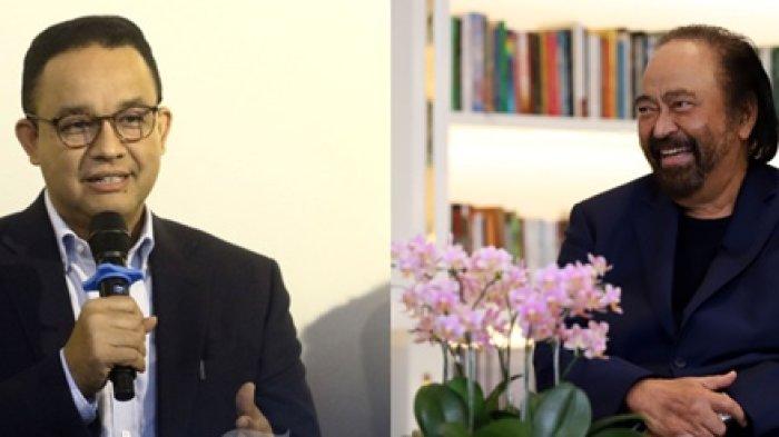 FOTO Anies Baswedan (kiri) dan Surya Paloh.