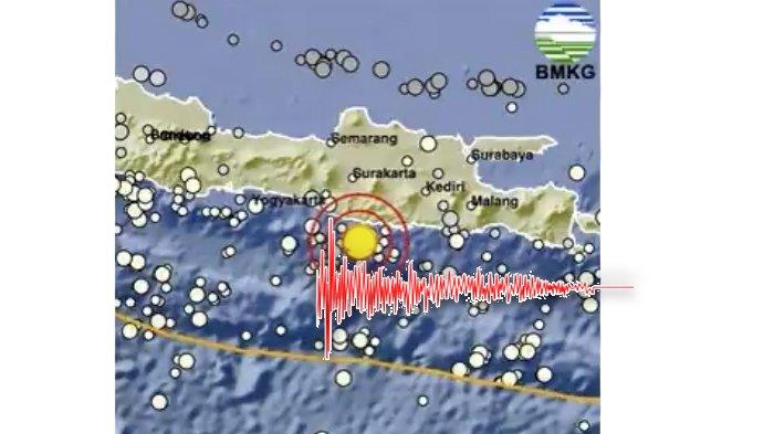 Info terbaru, gempa magnitudo 4.0 guncang wilayah Pacitan, Jawa Timur pagi ini, Selasa (21/5), pusat gempa terkini 2 menit yang lalu berada di kedalaman 50 Km. (Kolase TribunKaltara.com / Twitter / @infoBMKG)