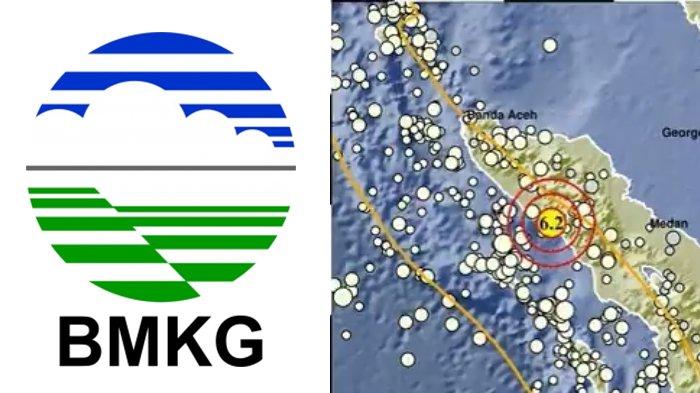 GEMPA GUNCANG BLANGPIDIE - (Kolase TribunKaltara.com / Twitter / @infoBMKG)