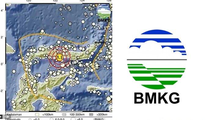 Info BMKG, gempa terkini di barat daya Boalemo, Gorontalo miliki magnitudo 5.1.