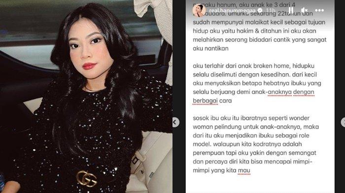 Hanum Mega curhat dibesarkan dari keluarga broken home (Instagram/@real.hanummegaa)