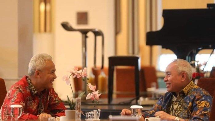 Isran Noor saat bertemu Ganjar Pranowo di Kota Balikpapan Februari 2024 lalu saat adanya even nasional di Kaltim.