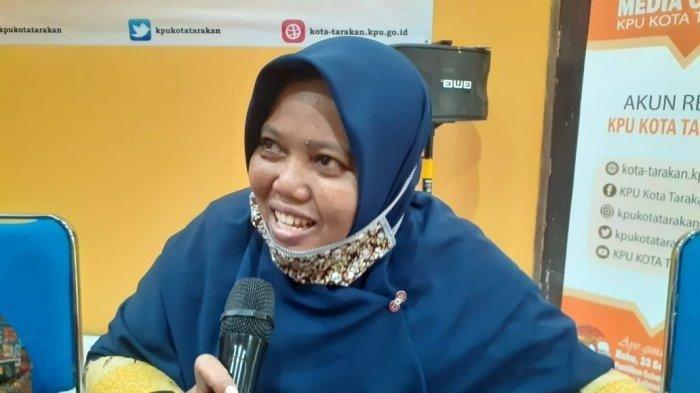 Anggota KPU Tarakan, Jumaidah saat jumpa media di kantor KPU Tarakan