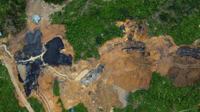 Lokasi tambang ilegal di Warga Desa Sukomulyo Kecamatan Sepaku, Kabupaten Penajam Paser Utara.