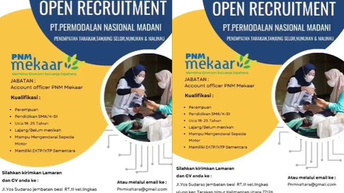 PNM membuka lowongan kerja terbaru. Simak persyaratannya. (Instagram/ @nakertrans_provkaltara)