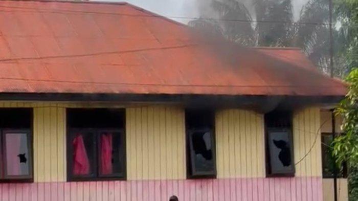 Kondisi Kantor Polsek Sekatak pasca peristiwa percobaan pengrusakan oleh warga, Selasa (29/08/2023) lalu.