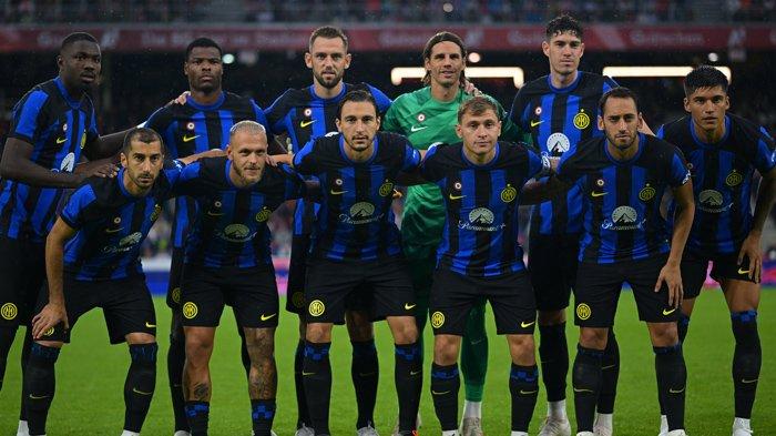 Skuad Inter Milan pada laga pramusim melawan RB Salzburg di Red Bull Arena, Austria, Kamis (10/8/2023).