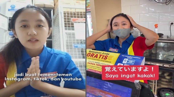 seorang kasir Indomaret Vania, mendadak viral di media sosial karena kemampuannya fasih Bahasa Jepang