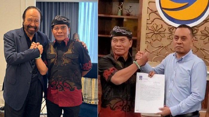 Bakal calon gubernur Kaltara Zainal A Paliwang menerima surat rekomendasi dari DPP Partai Nasdem di Jakarta, Selasa (11/06/2024). Sebelumnya Zainal A Paliwang bertemu langsung dengan Ketua Umum DPP Partai Nasdem Surya Paloh. (Istimewa)