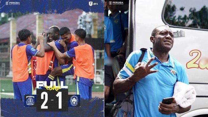 Skuat Persiba Balikpapan akhirnya cetak gol penentu kemenangan lewat striker veteran Herman Dzumafo