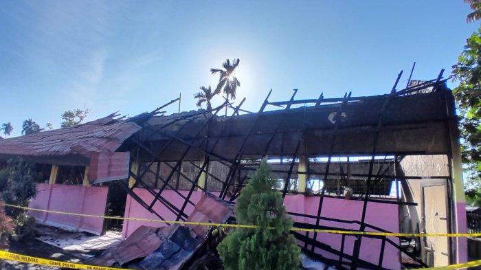 Kondisi bangunan SDN 9 Langkai Palangkaraya pasca kebakaran.