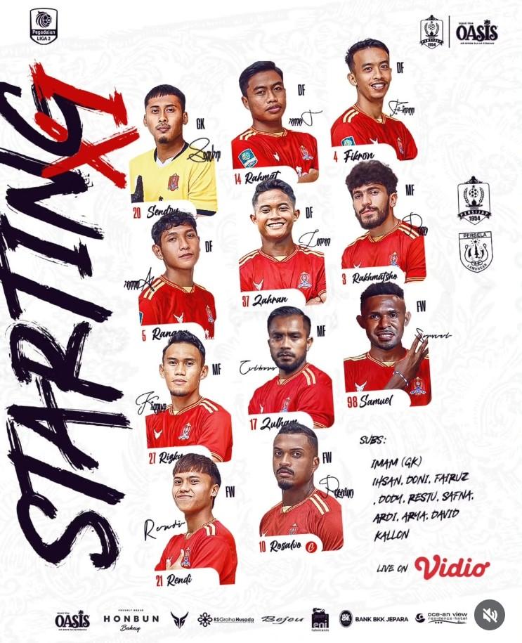 Starting XI Persijap Jepara