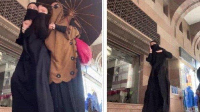 Tangkapan layar video viral TikToker dan selebgram berinisial AA berasal dari Kota Samarinda saat membuat konten joget, Kemenag Kaltim memastikan AA bukan bagian dari jamaah haji tahun 2023.