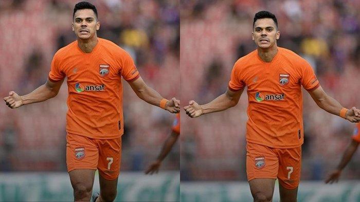 Selebrasi dari Matheus Pato saat berhasil mencetak Gol bagi Borneo FC. HO/borneofc