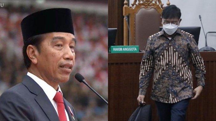Kolase foto Presiden Joko Widodo dan Johnny G Plate
